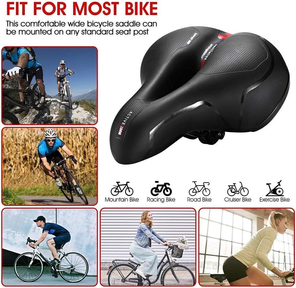 New Bicycle Saddle bike Comfort Wide Soft Bike Seat Sporty Air Cushion US 】