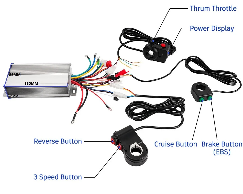 14.5 inch Electric Wheelbarrow Cart Gear Motor Kit 350W 500W Motor Controller