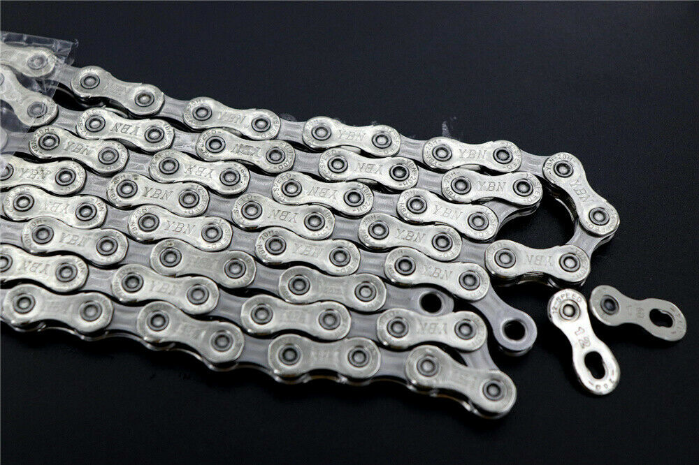 YBN 12 Speed MTB Mountain Road Bike Chain 126L Bicycle Chain Silver/GOLD