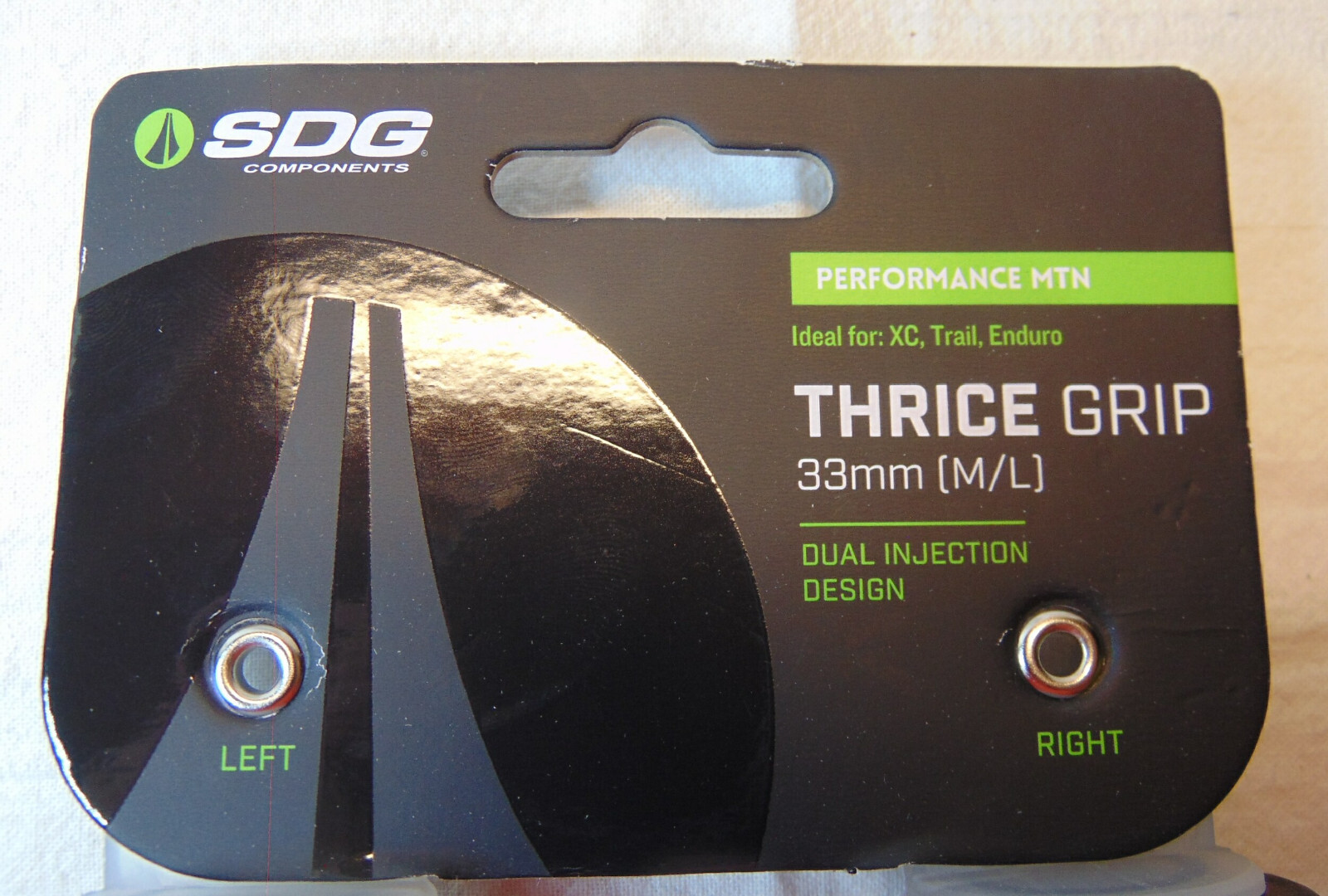 SDG Thrice Grip Mountain Bike Grips 135/33mm MTB for XC, Trail, Endure Red