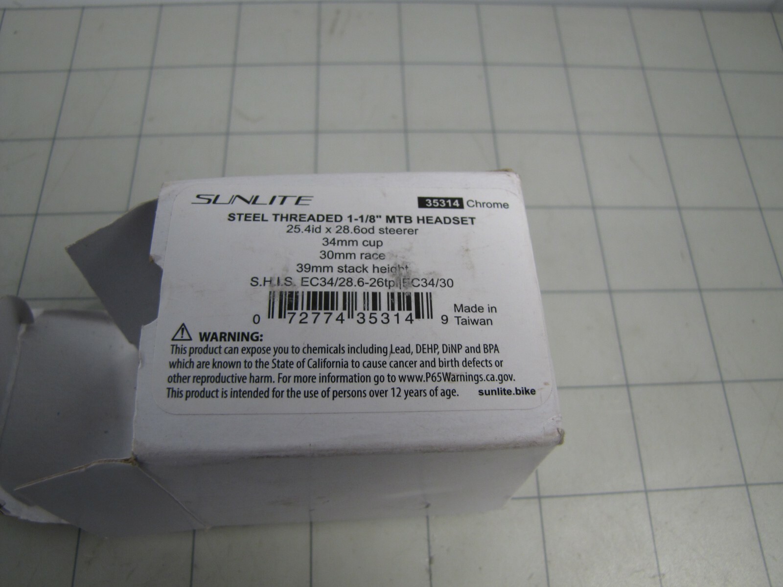 Sunlite 35314 Chrome 1-1/8″ MTB Headset Steel Threaded 25.4id x 28.6od Steerer