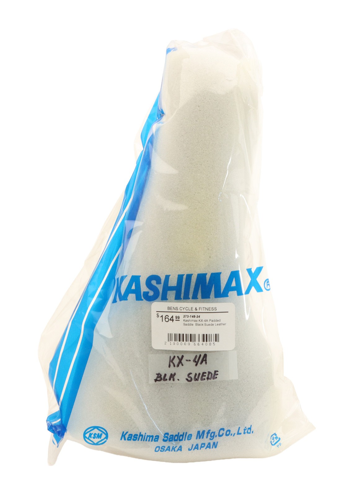Kashimax KX-4A Saddle Steel Rails Black Suede Leather Padded NOS NEW