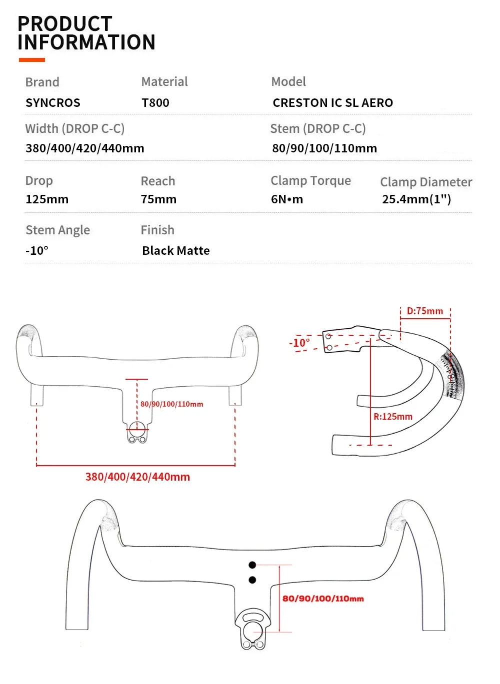 Syncros Carbon Integrated Road Bike Aero Bar Integrated Cables Bicycle Parts