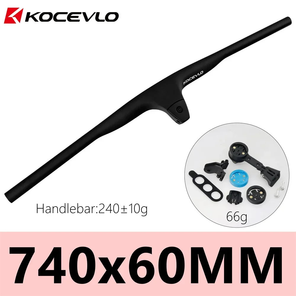 KOCEVLO Carbon MTB Handlebar Stem Integrated 740mm XC Marathon -17° 50-90mm