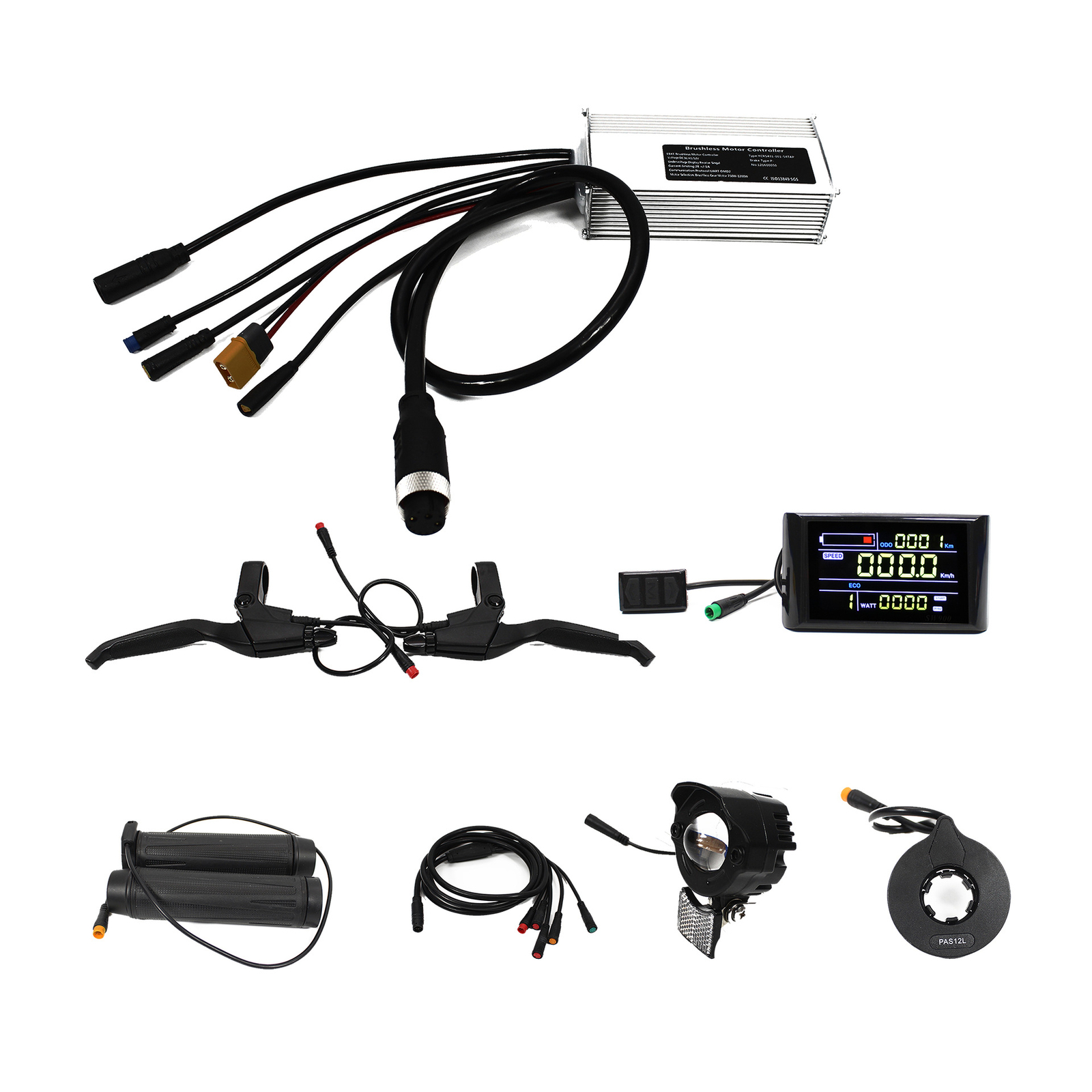 E-bike Controller 36V 48V 52V 28A 750W 1000W Sine Wave with LCD Display Handle
