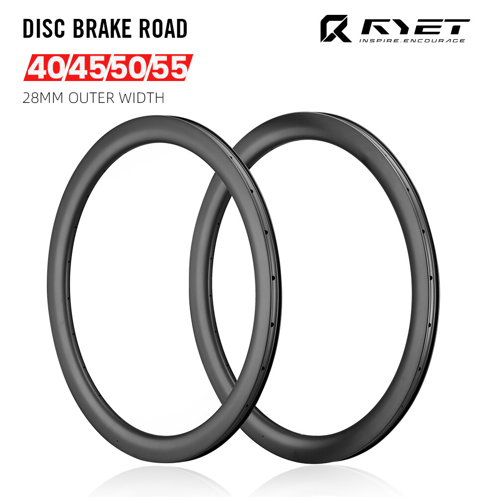 700C Carbon Disc Brake Road Bike Rims 40/45/50/55mm Clincher Tubeless