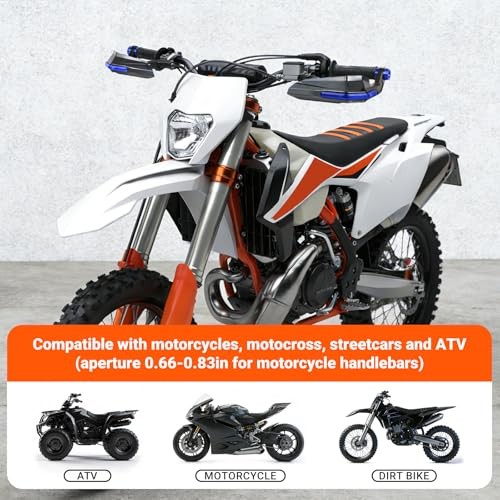 Dirt Bike Handguards, Aperture 0.66-0.83″ Motorcycle Handlebars Guards Blue