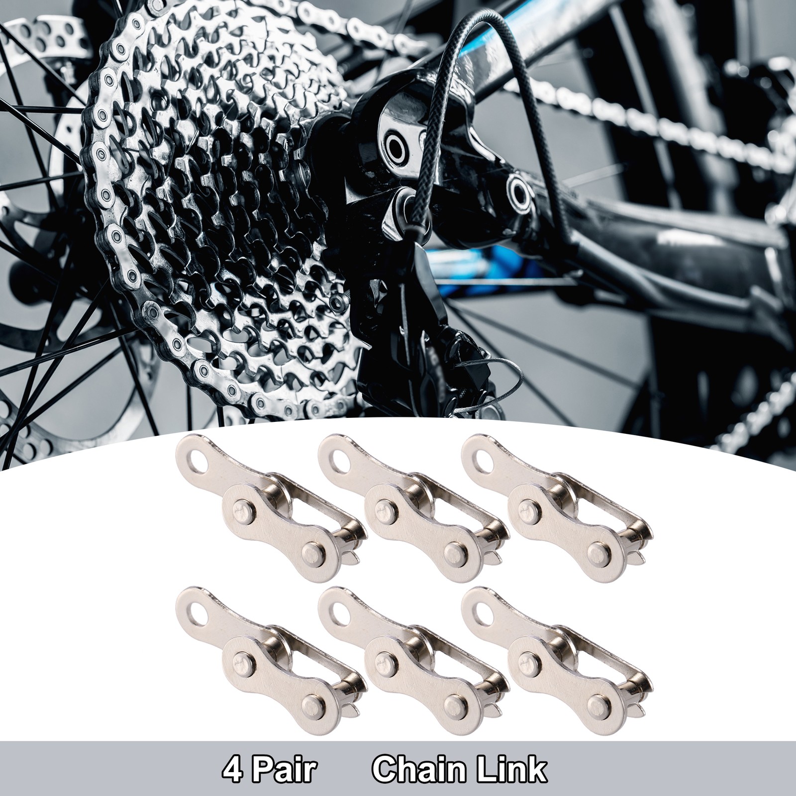 6 Pair Single Speed Silver Tone Chain Master Link Connectors for Bike Bicycle