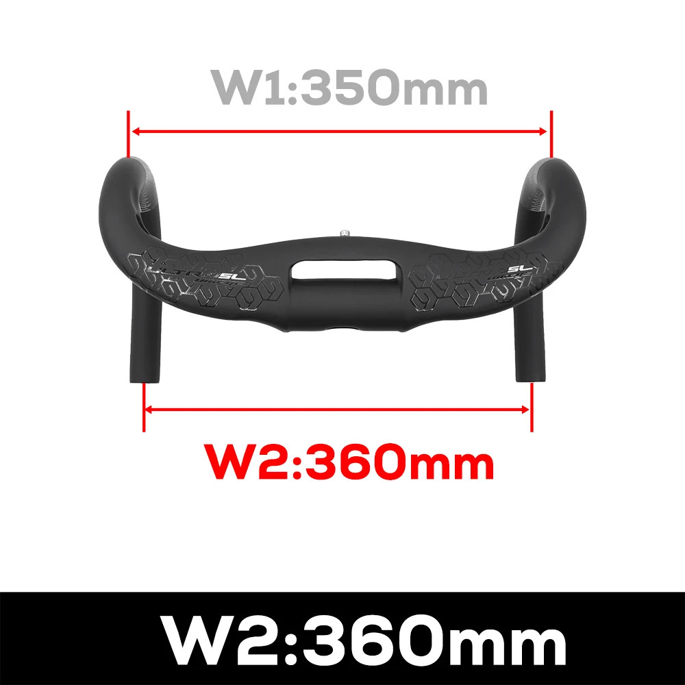 Road Bicycle Carbon Cockpit Handlebar Matt Black Internal Wiring 300mm-360mm