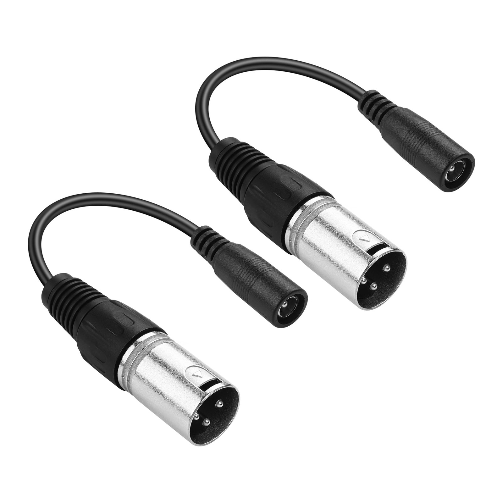 2 Pack 2A DC Power Cable 5.5×2.1mm Female to 3 Pin XLR Male Adapter 15cm