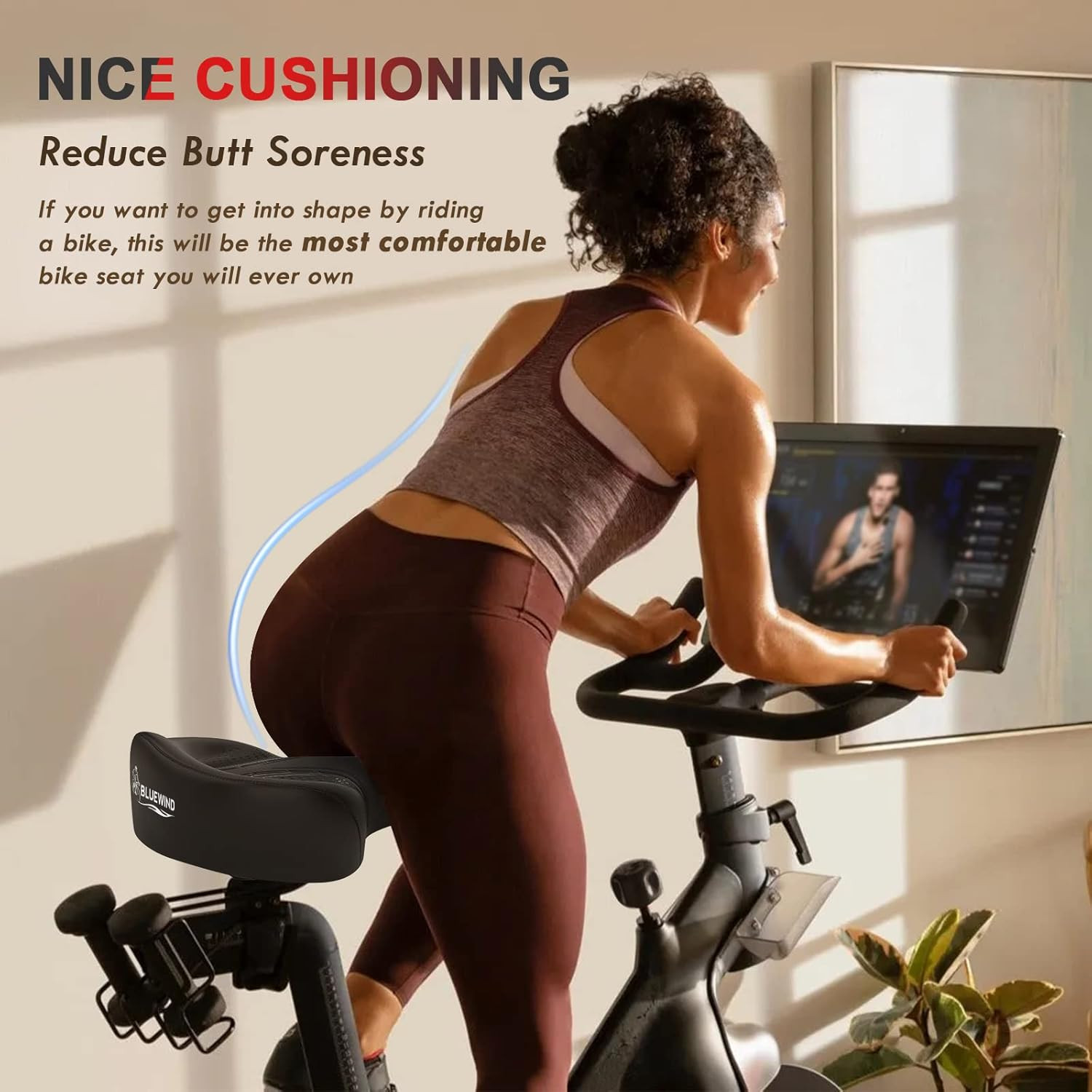 Oversized Bike Seat, Wide Bicycle Saddle Novel Backrest Design for Electric Bike