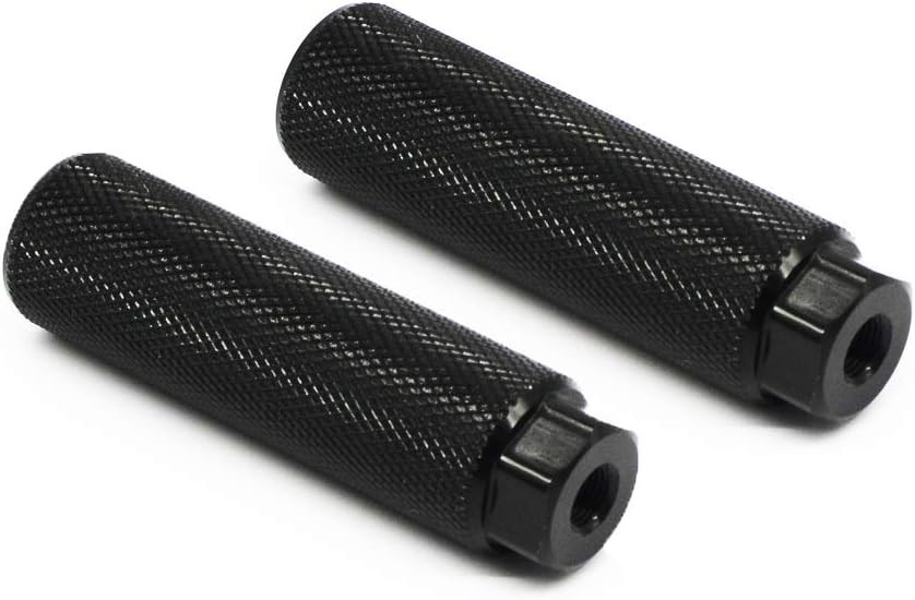 2PC Black Aluminum Alloy Bike Pegs for 3/8 inch Axles – Anti-Skid Stunt Support
