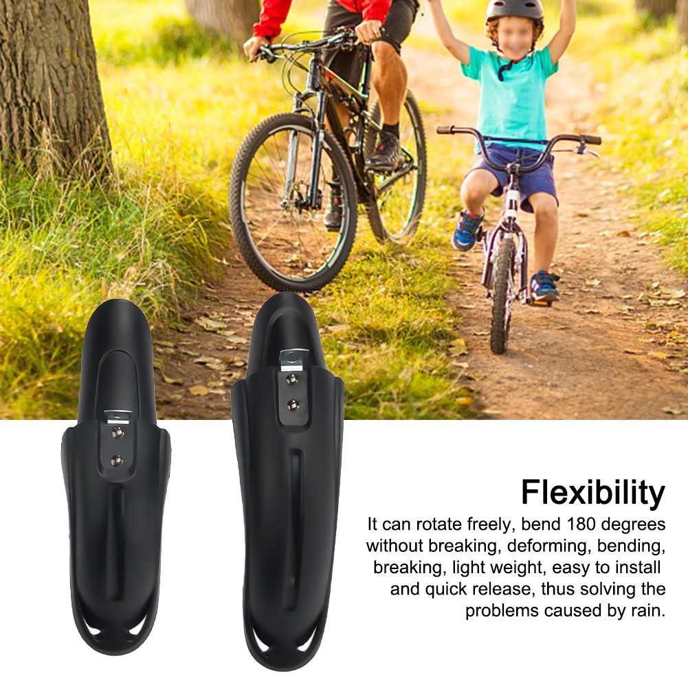 1 Pair PVC Plastic Bicycle Mudguard Set 12-20 Inch Childrens Bike Mudguards