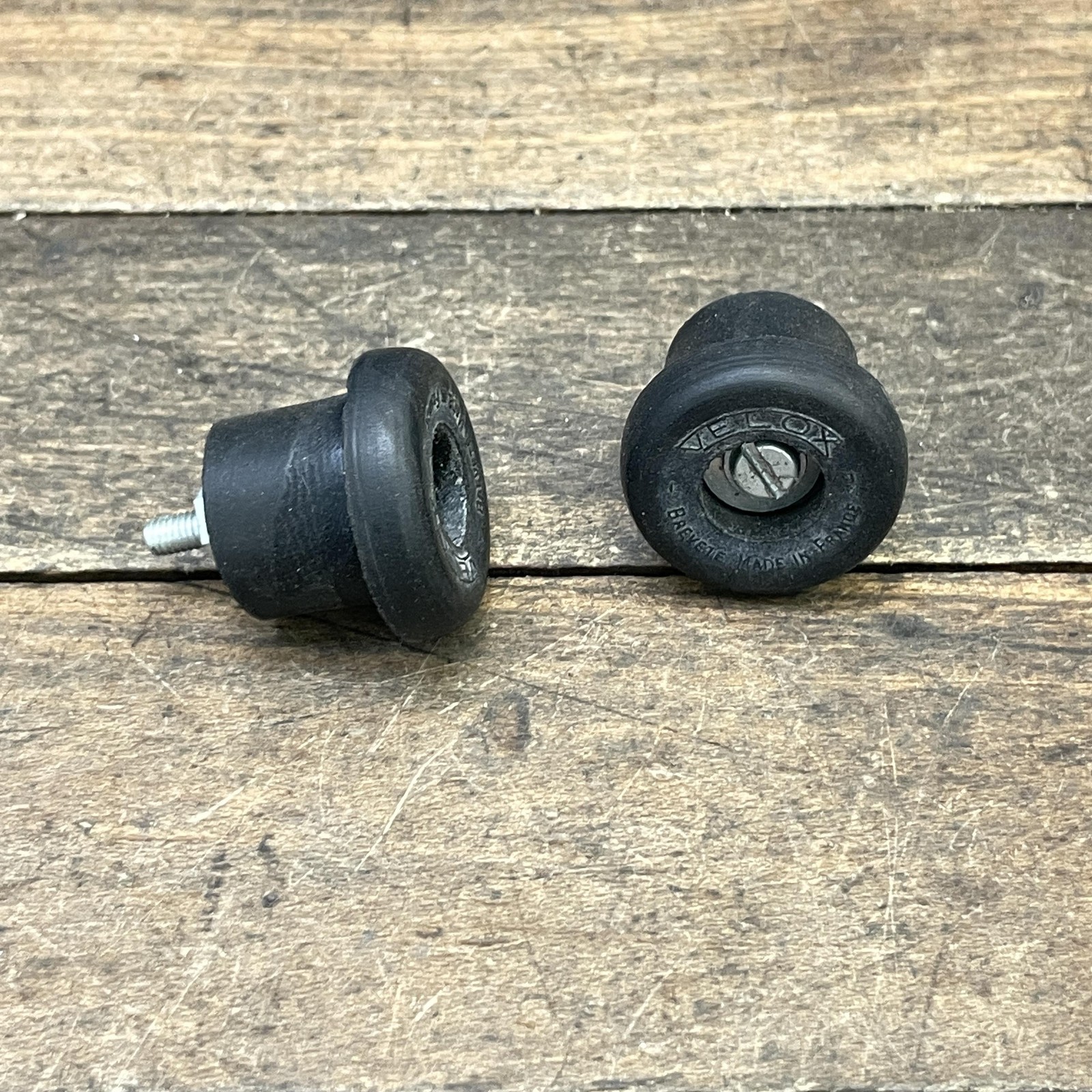Vintage Velox Bar End Plugs Black Expansion Drop Bar Road Bike France Pair