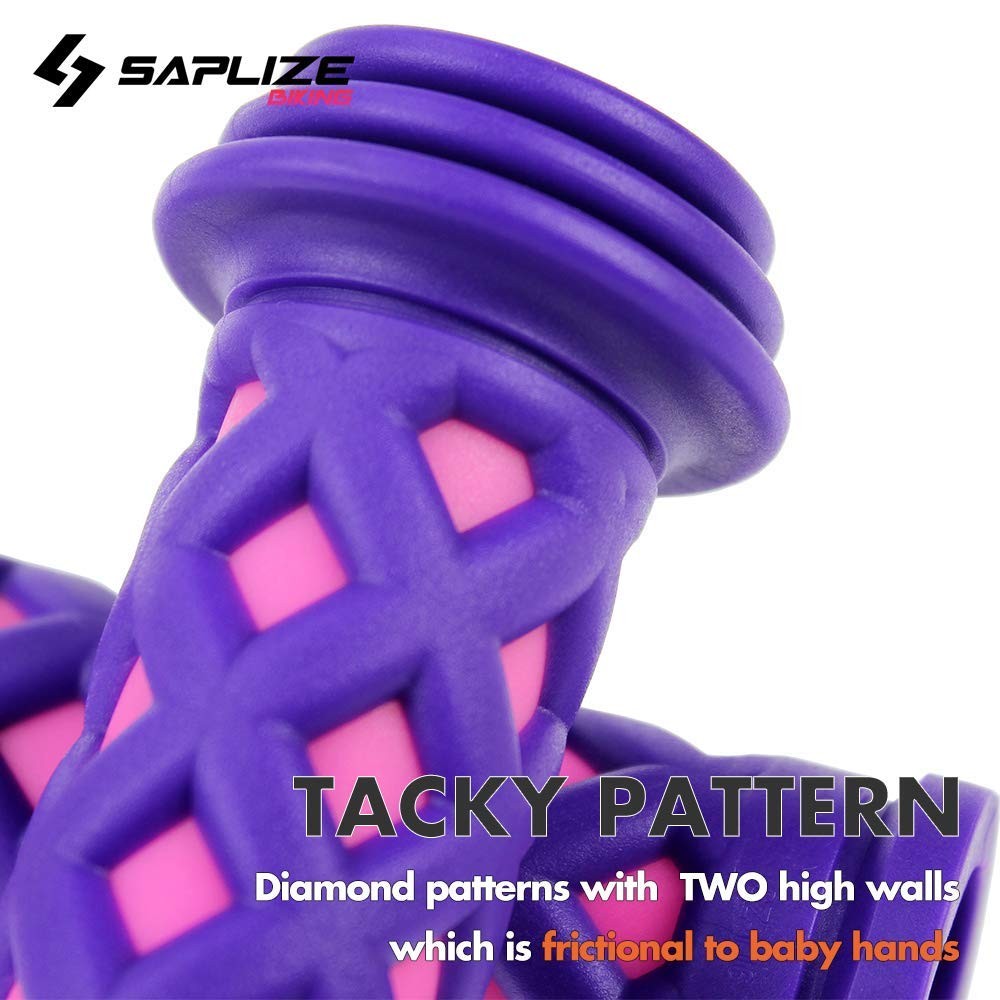 SAPLIZE Kids Bike Handlebar Grips, Shorter Length(4.13″), for Kids Girls Boys…