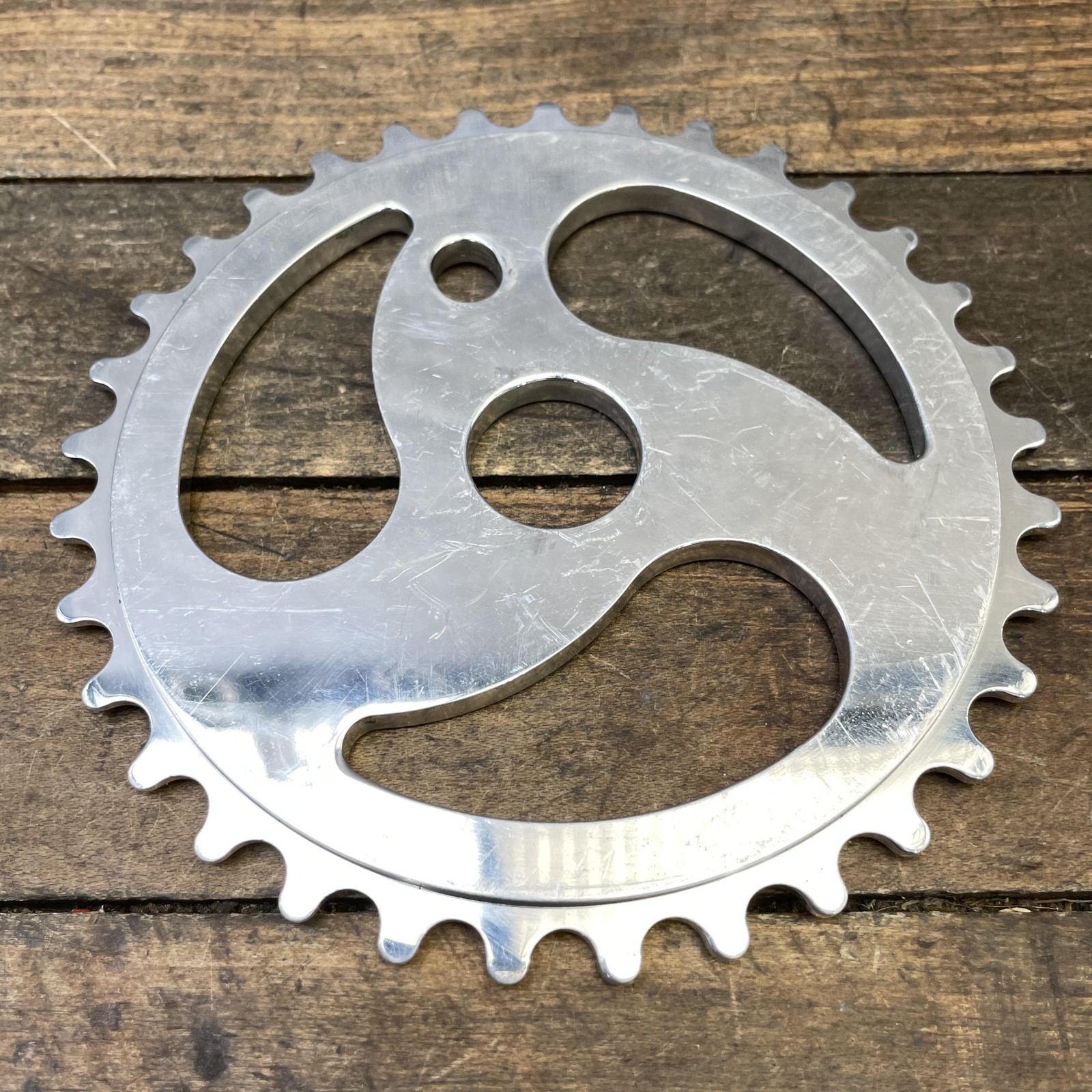 S&M Bikes BMX 33T Sprocket 33 Tooth Chainring Silver Fits Mid School Made In USA
