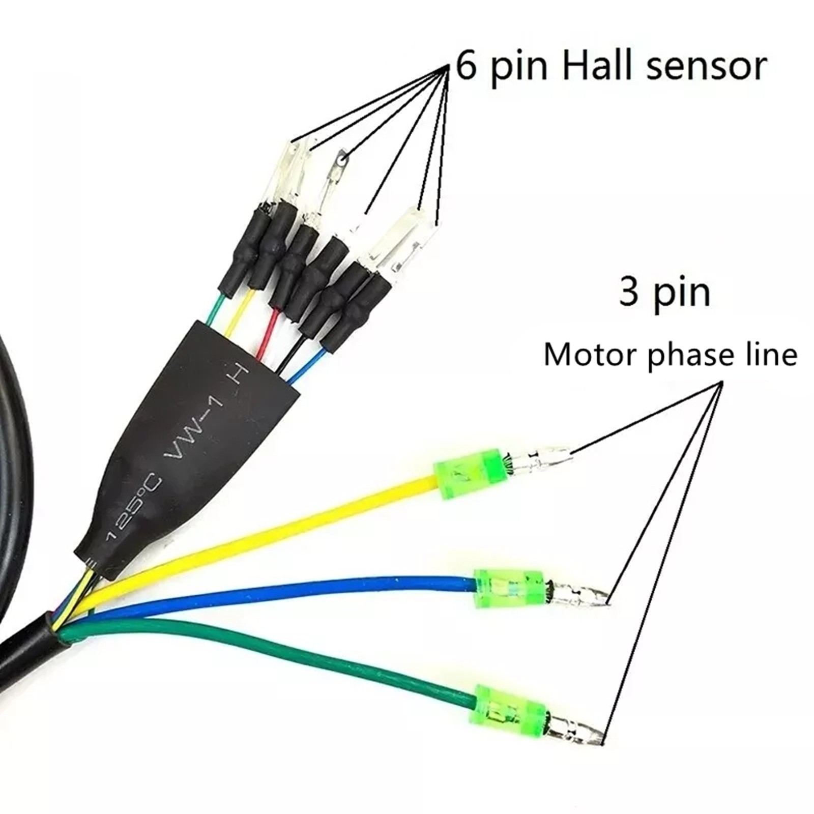 2pcs E-bike 9Pin Motor Extension Cable Male Cord For Wheel Hub Motors