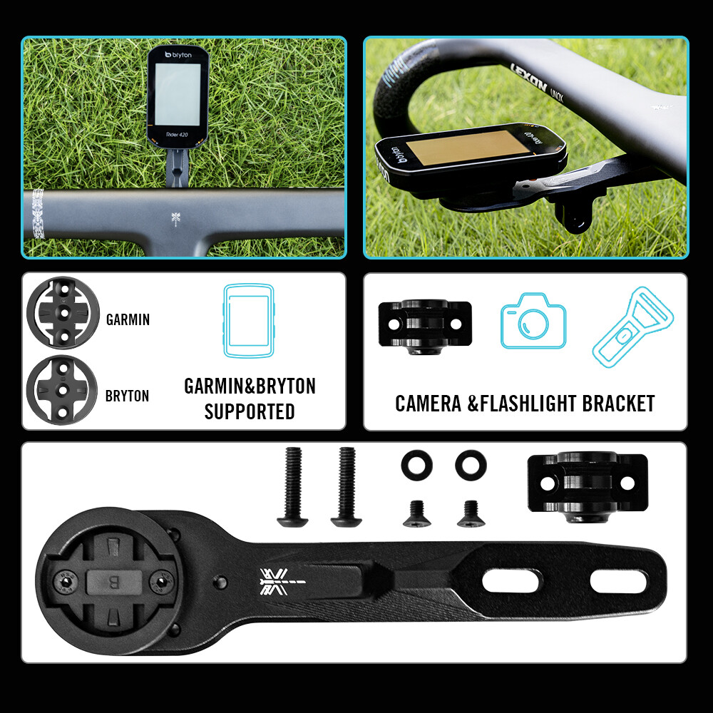 Gravel Road Bike Integrated Handlebar Carbon Fiber Exotropism 28.6mm with Mount