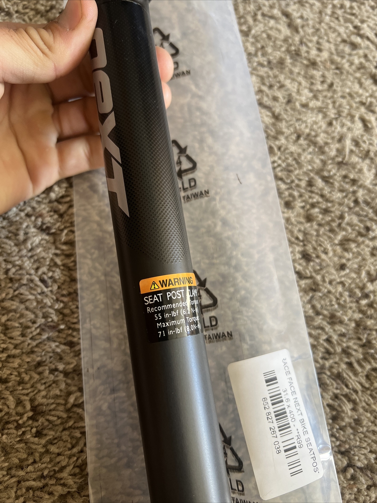 RaceFace Next SL Carbon Seatpost, 31.6 x 400mm Black Premium Mtn Bike Component