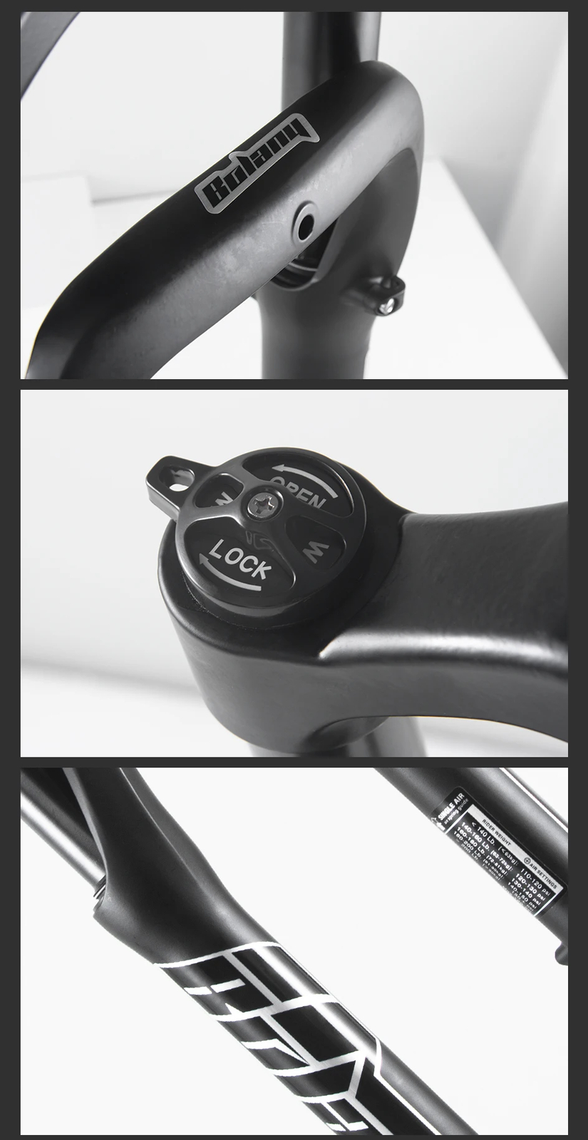 Snow Bike Air Fork 20/26in Fat Tire MTB E-bike Supension Front Fork 100mm Travel