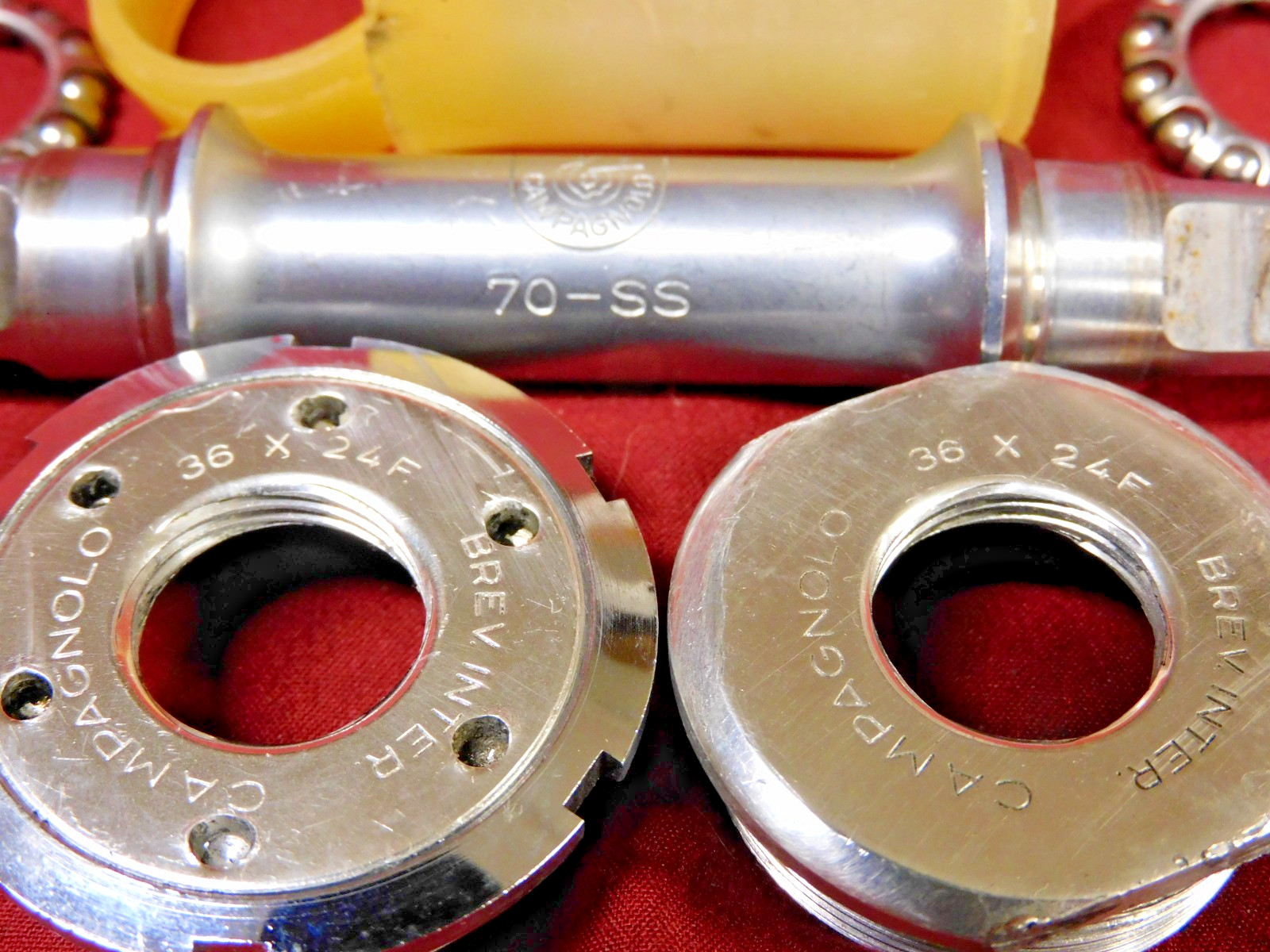 1980’s Campagnolo C-Record BB 36 x 24 F. Alloy Cups 70-SS 109 mm Steel Spindle
