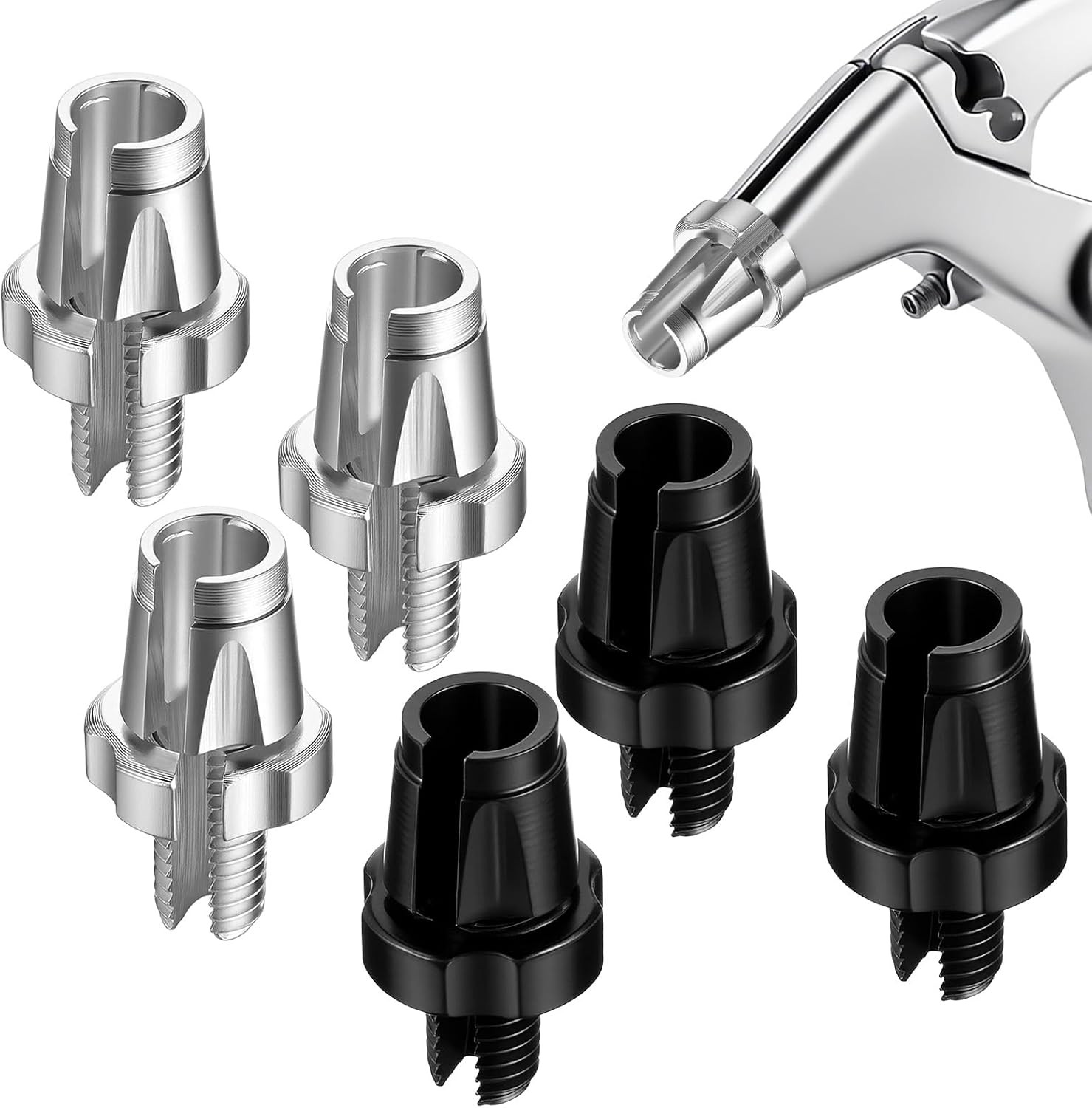 4pcs M7 Bike Brake Cable Adjuster Screws Aluminum Alloy Silver/Black