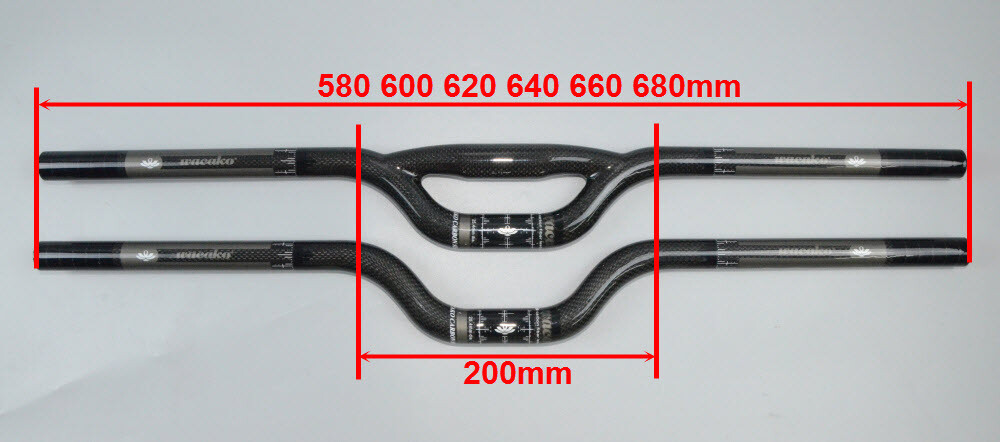 25.4/31.8mm MTB Handlebar Carbon Fiber Folding Mountian Bike Rise Bar 580-740mm