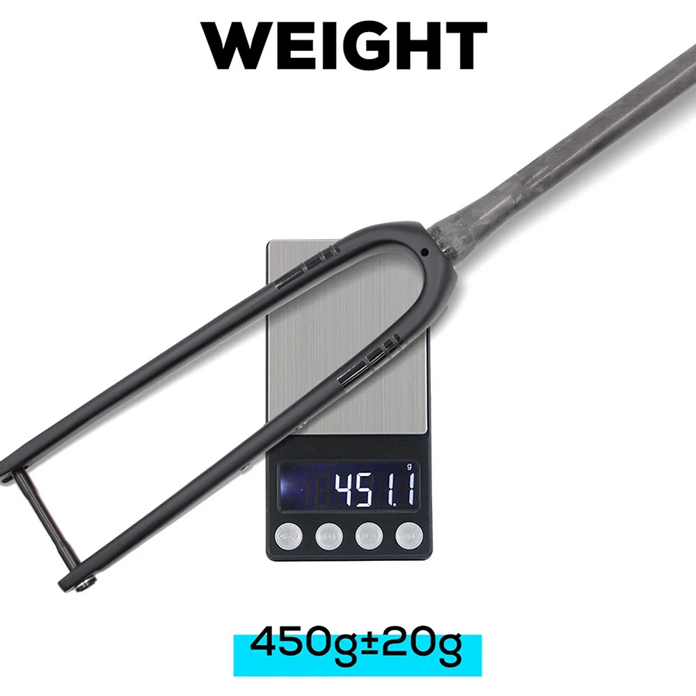 Carbon Gravel Bike Front Fork 700C Straight Tapered Tube Half Internal Cable