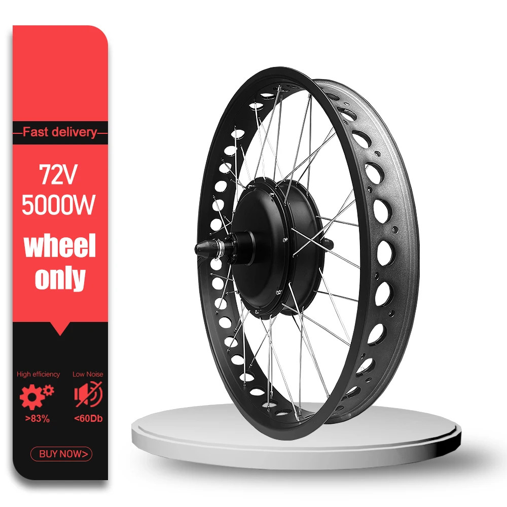 72V 5000W Snow Electric Fat Bike 20/24/26inch Brushless Rear Hub Motor Wheel