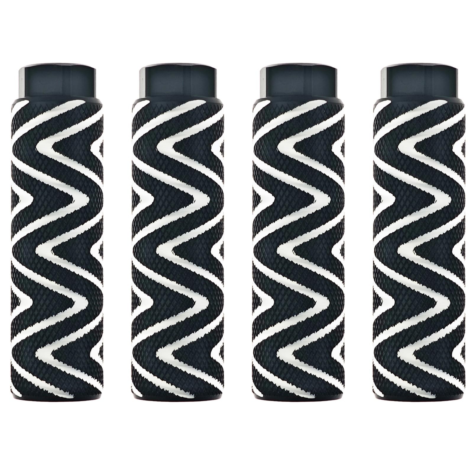 Zelerdo 4 Pack Aluminum Alloy Bike Pegs Foot 100×28 mm, Black Mixed Silver
