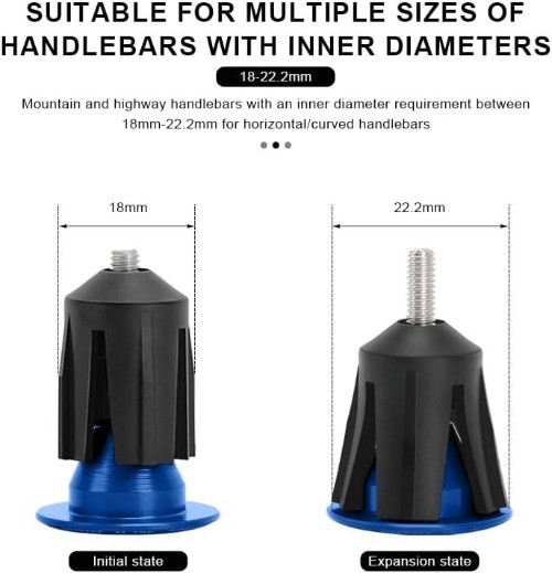 Bicycle Handlebar Plugs or Mountain Bikes, Road Bikes, and Fixed- Style: Blue