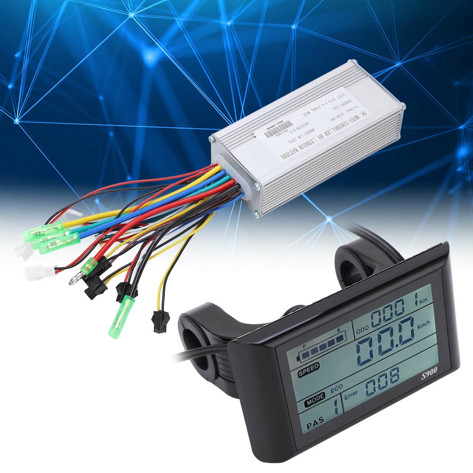 36V/48V 500W/750W E-Bike Brushless Motor Controller with S900 LCD Display Panel