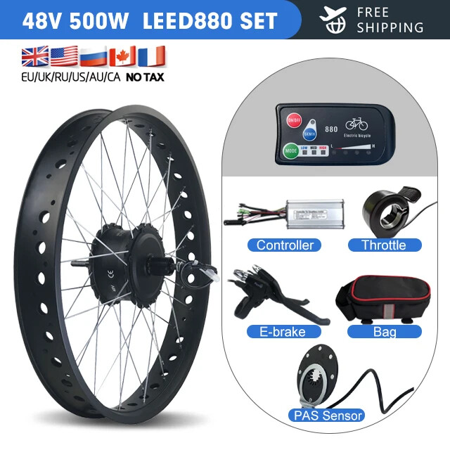 36V48V 500W EBike Fat Rear Cassette Hub Motor Wheel 170mm Dropout Snow Ebike Kit