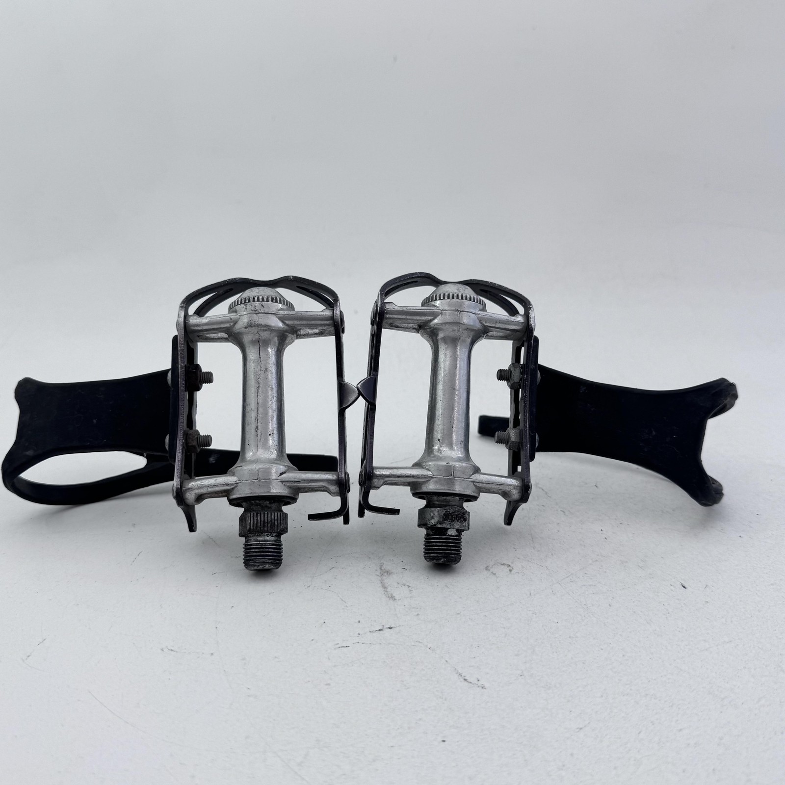 Vintage MKS Sylvan SY-1 Bike Pedals Christophe 9/16 in Toe Clips Black A68