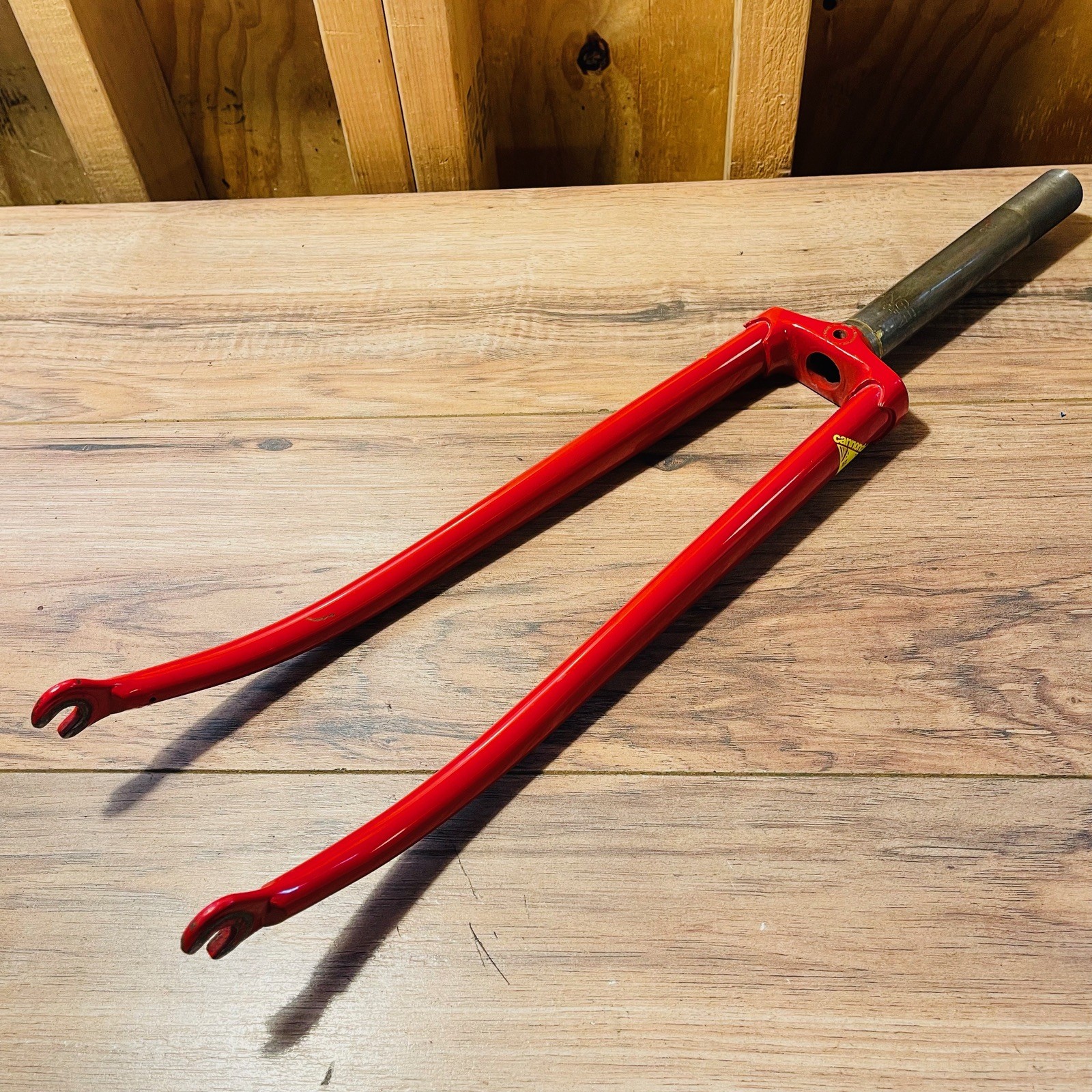Vintage 80s Cannondale Tange 700C Road Fork 1-Inch Threaded Lugged Crown Red