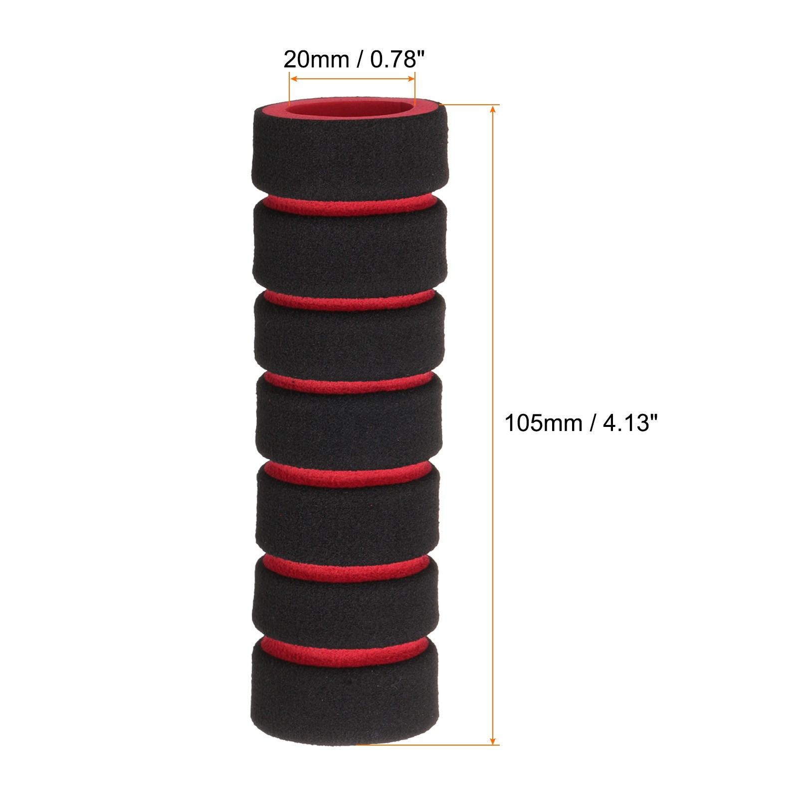 2 Pcs Bike Handlebar Grips 0.78″ Sponge for BMX Mountain Bikes, Black-Red