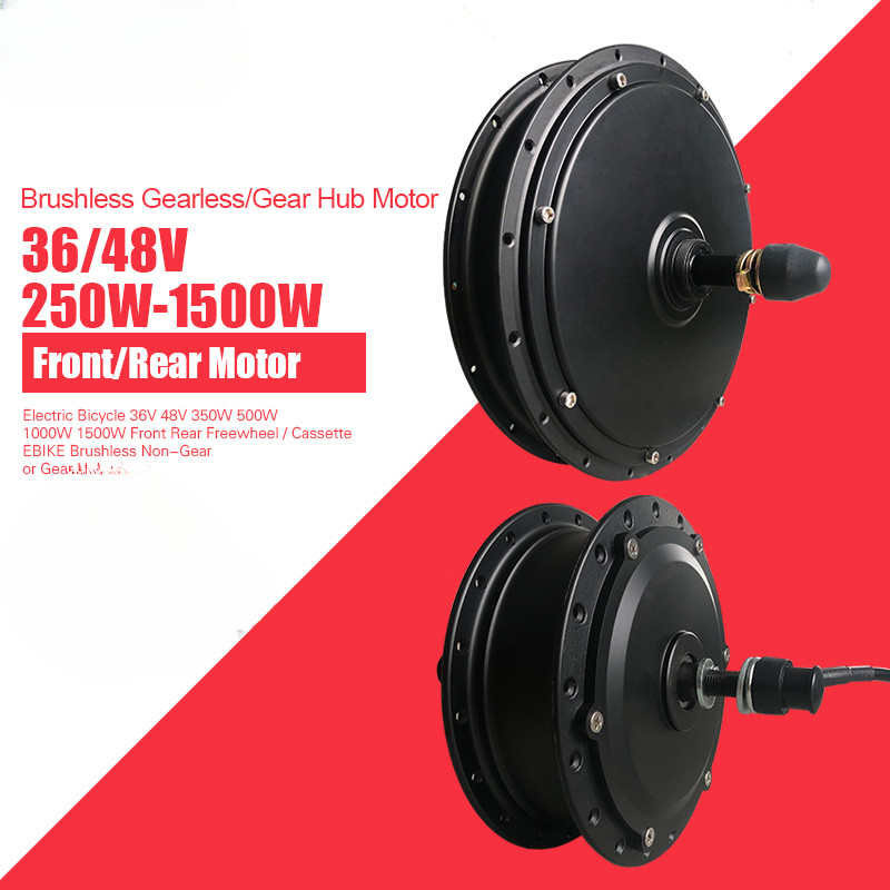 Ebike 36V48V 350W 500W 1000W 1500W Front Rear Cassette Brushless Hub Motor wheel