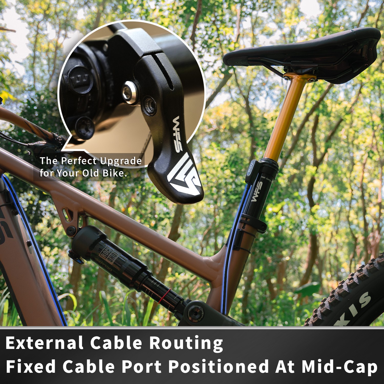 WFS Flex Remote External Dropper Post 27.2X395mm Travel 110mm, Gold
