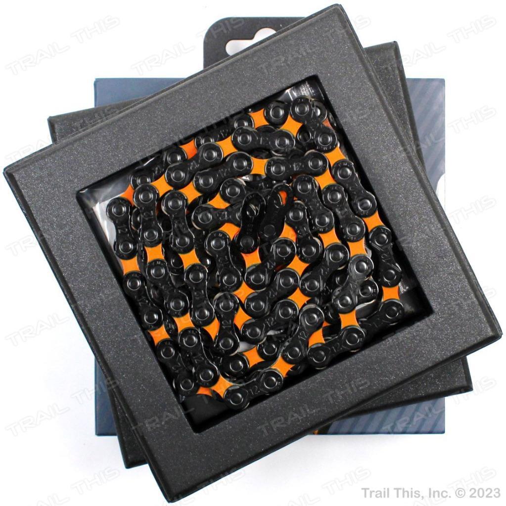 KMC DLC 12-Speed Orange & Black Bike Chain 126L X12 fits SRAM Shimano