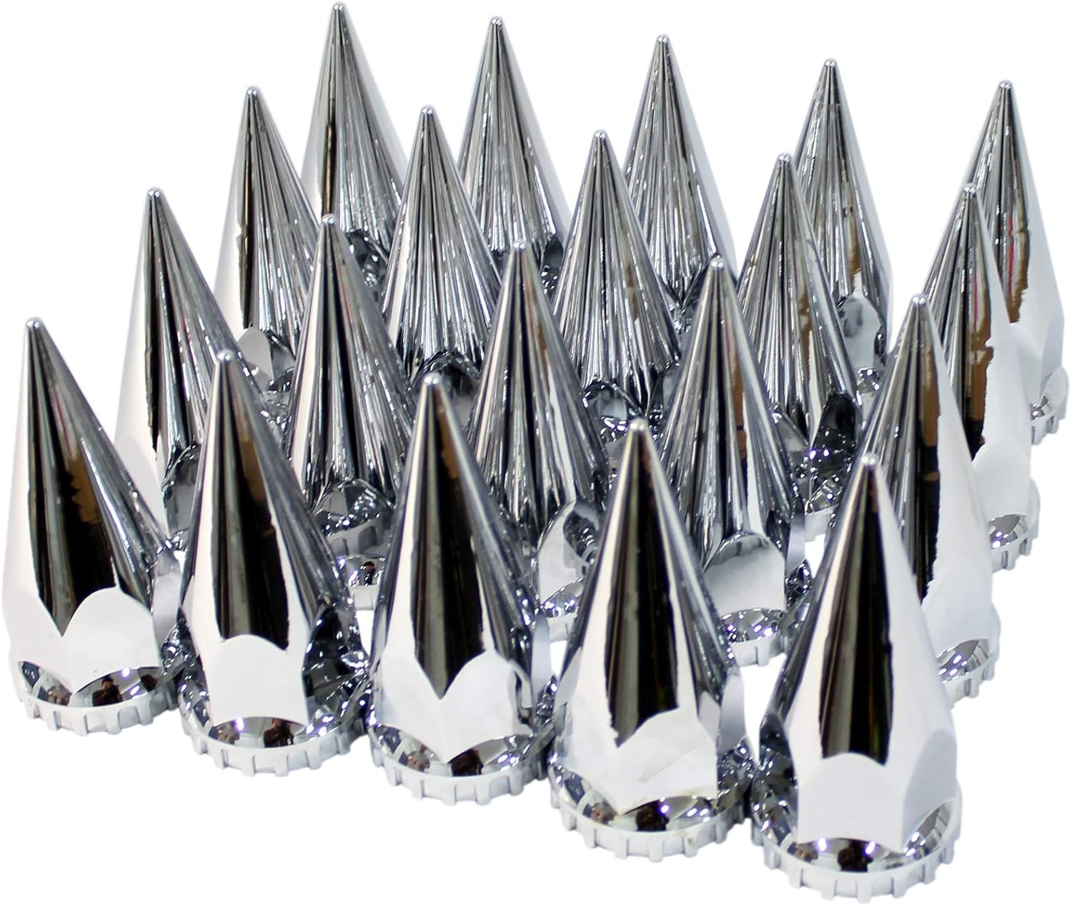 Chrome ABS Complete Axle Cover Set with Hub Caps and 33mm Screw-On Spiked Lug…