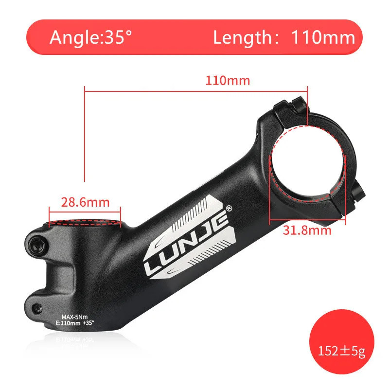 Ultralight Bike Stem 31.8mm MTB Road 10-35° Alloy Handlebar Stem 60-110mm