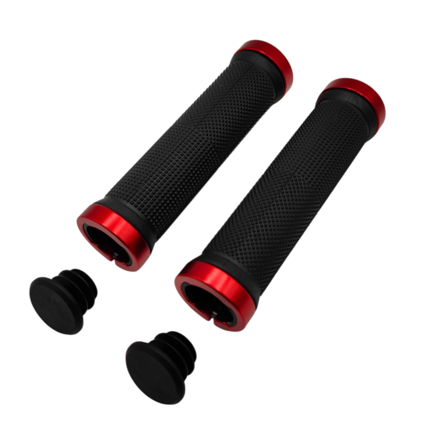 Handlebar Grips Straight Rubber Grips Red For E-Bike City Bike MTB