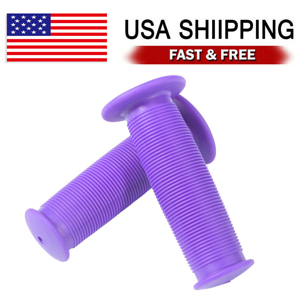 Soft Rubber Handlebar Hand Grip Cover For Electric Bike Motocycle Purple 1 Pair