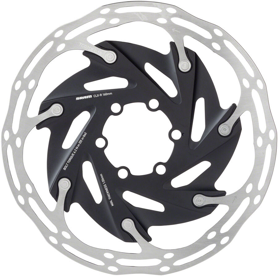 SRAM CenterLine XR Disc Brake Rotor – 140mm, 6-Bolt, Silver/Black