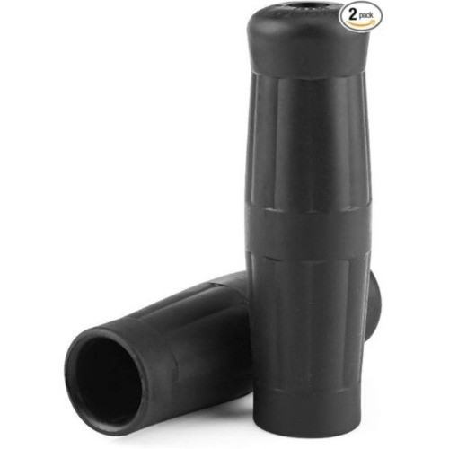 1 Pair 7/8″ 22/25mm Rubber Motorcycle Handlebar Hand Grips, Universal Black