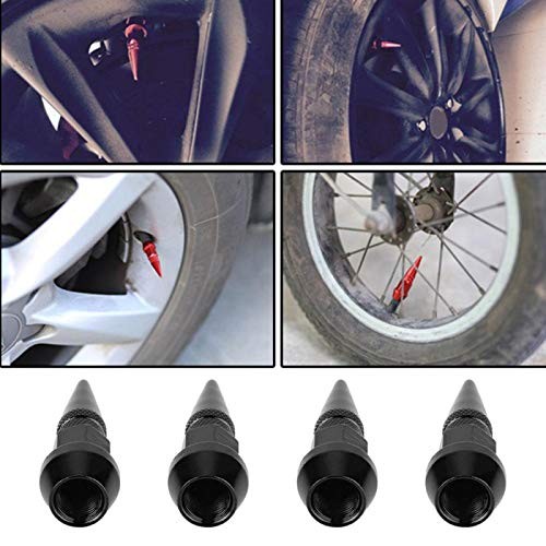 Tire Valve Stem, Tire Valve Cover, Air Valve Caps for Car Tires, 4Pcs Black