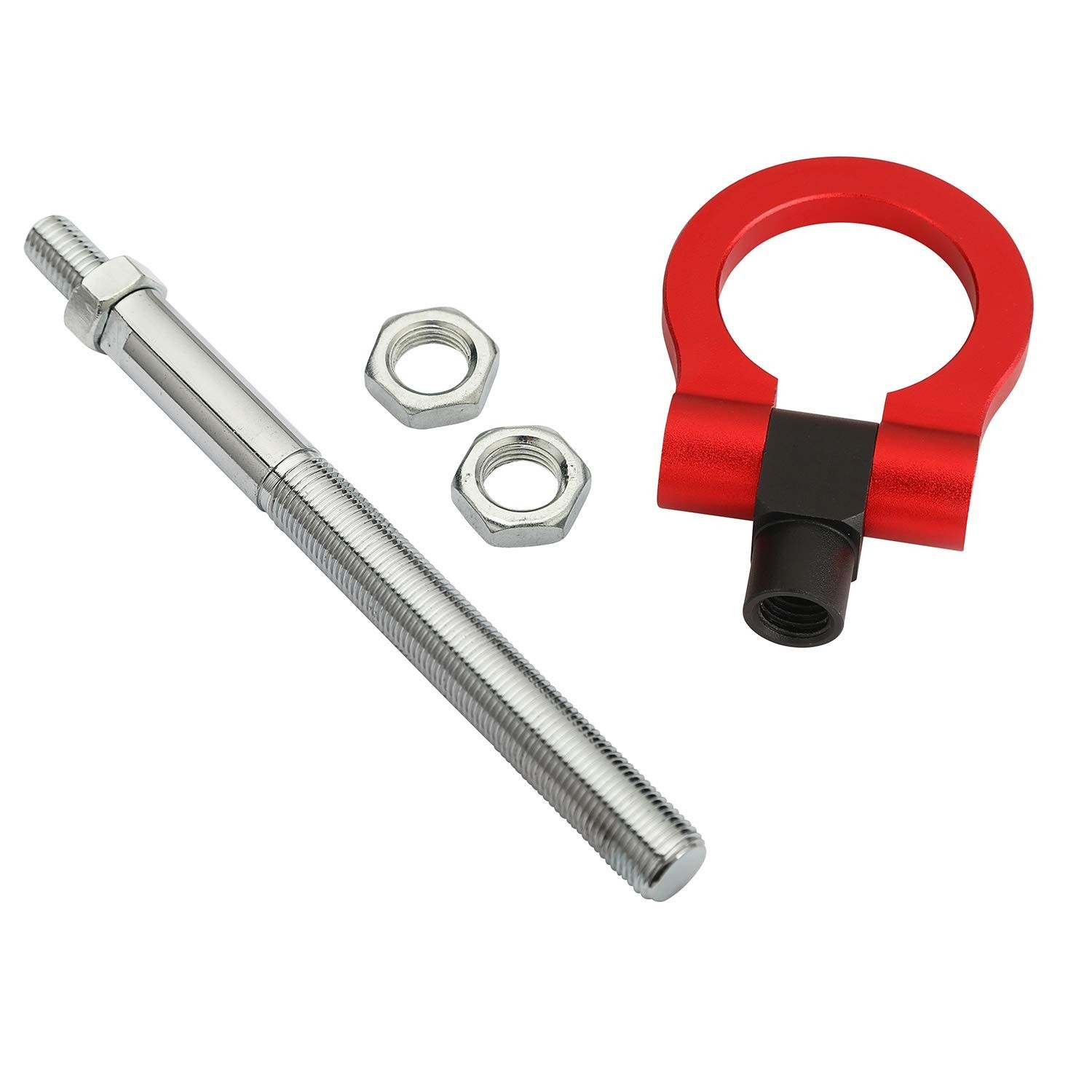 RED Front & Rear Bumper Screw on Tow Hook Kit Heavy Duty for Subaru WRX & STI…