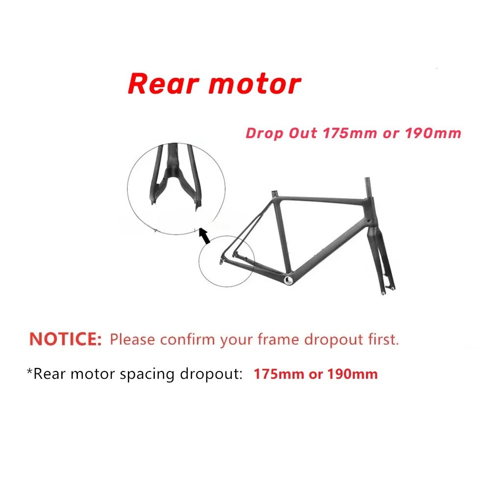 250W350W500W Bafang Brushless Geared Fat Bike Rear Hub Motor 36V/48V 175mm190mm