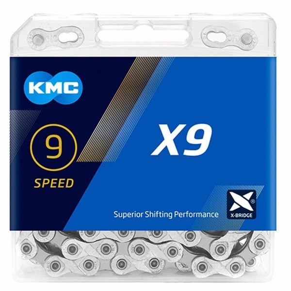 Bike Chain X9, KMC 9-Speed Bike Chain,1/2″ X 11/128″ – 116 Links