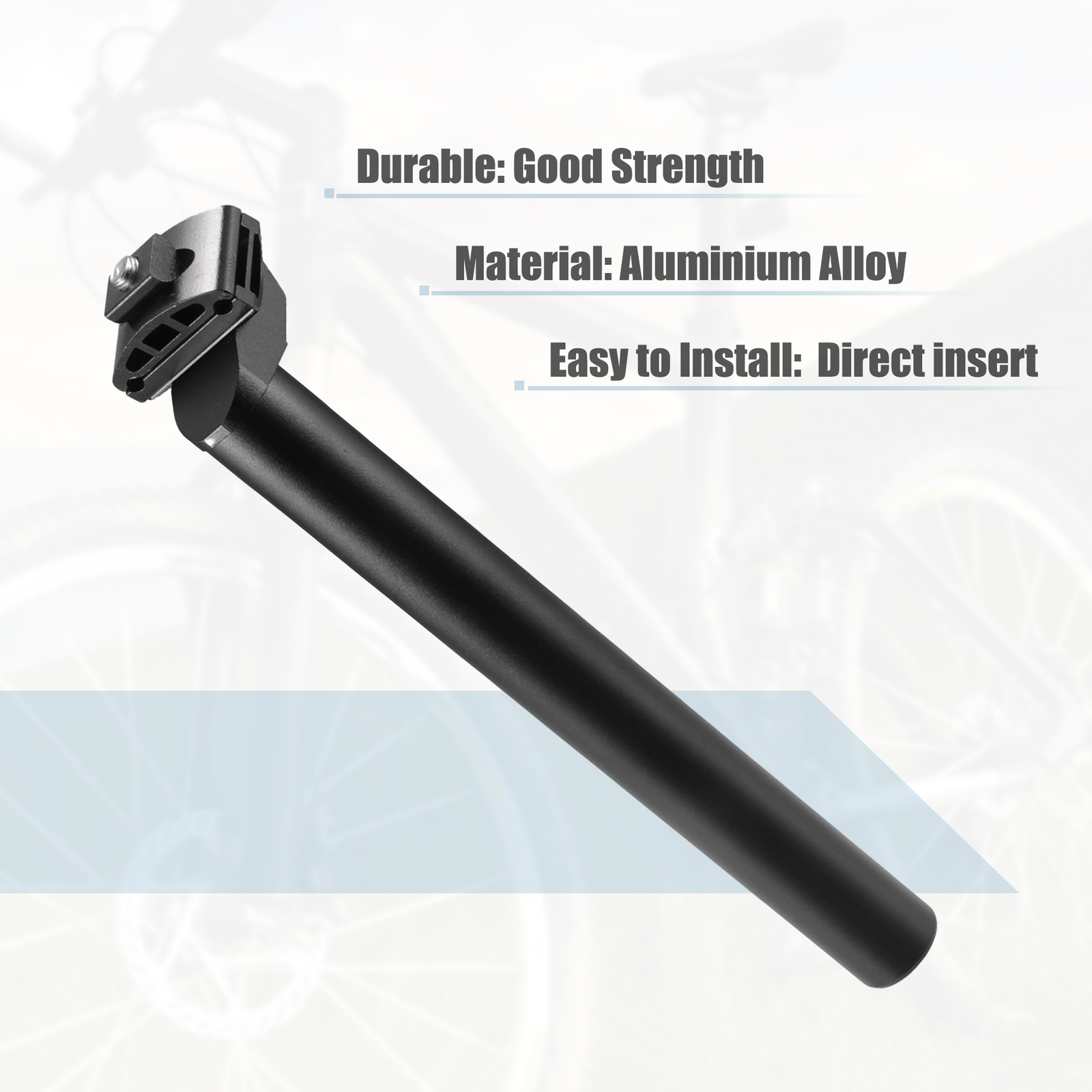 Universal 31.6x300mm Bike Seat Post Bicycle Mountain Bike Black Pack of 1